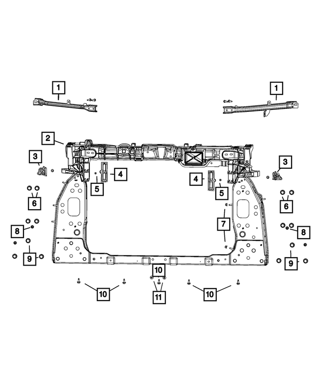68244672AA - Cooling: Radiator Support Bracket, Right for Mopar Image