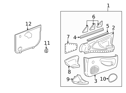 Interior Trim - Front Door for 2004 Chevrolet Cavalier #0