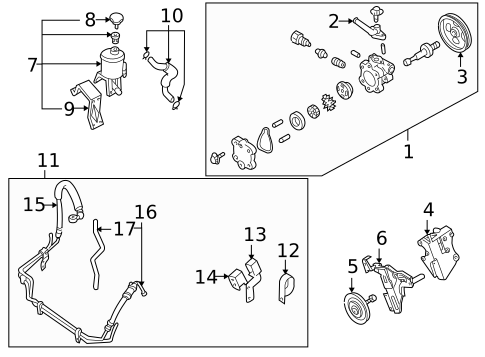 Pump & Hoses for 2003 Nissan Xterra #0