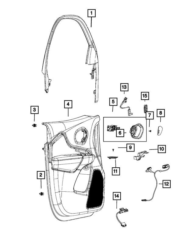 « 7AP184X9AA –  : Garnissage De Porte Avant Panneau, Côté Gauche pour Mopar Image »