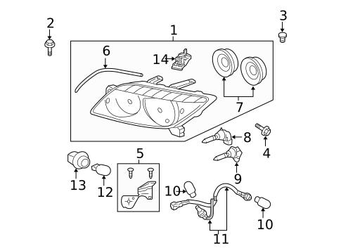 Headlamp Components for 2005 Scion tC #0