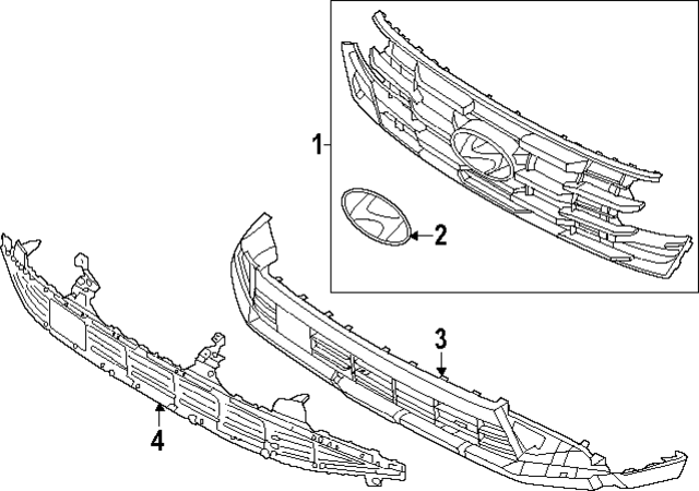 86350N9HB0TRC - : Upper Grille for Hyundai Image