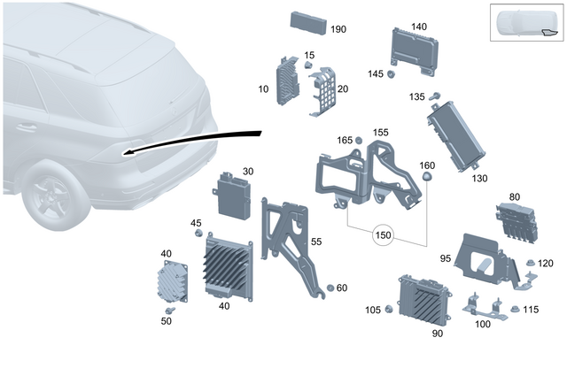 2545450500 - : Holder for Mercedes-Benz: GLC300, GLC350e, GLC43 AMG, GLC63 AMG S E Performance Image