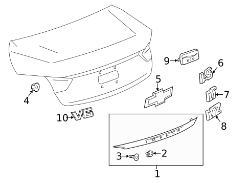 Exterior Trim - Trunk for 2015 Chevrolet Impala #0