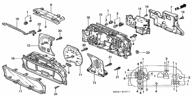Combination Meter Components ('98) for 1998 Honda Odyssey #0