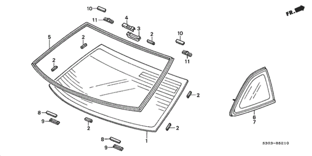 Rear Windshield for 1997 Honda Prelude #0
