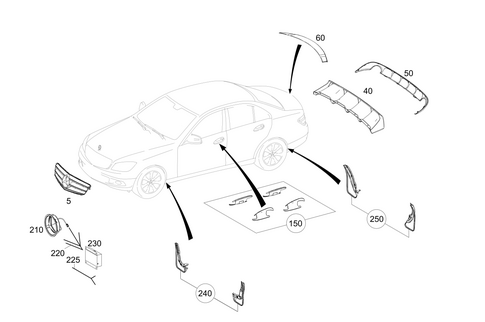 Exterior Detachable Parts for 2008 Mercedes-Benz C350 #0
