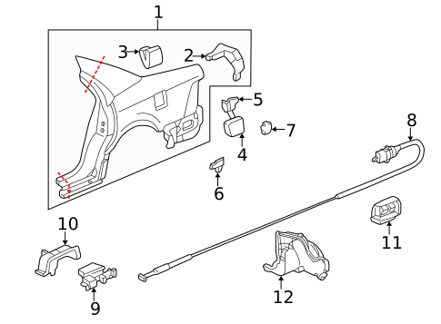 Quarter Panel & Components for 1999 Acura RL #0