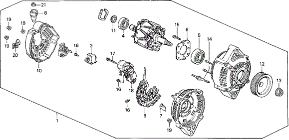 Alternator (Denso) for 1993 Honda Civic #0