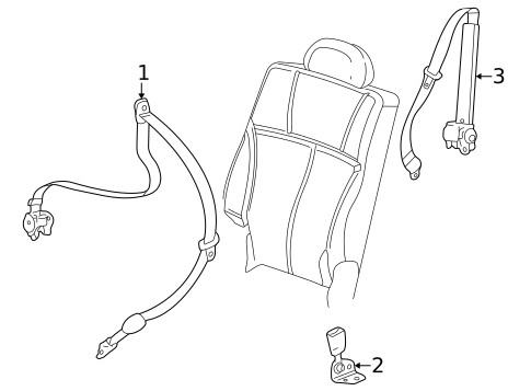 Rear Seat Belts for 2005 Isuzu Ascender #0