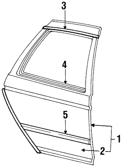 Exterior Trim - Rear Door for 1992 Ford Taurus #0
