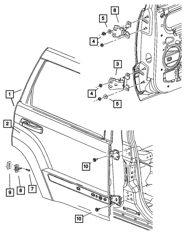 « 55396497AE – Doors, Door Mirrors and Related Parts : Arrière Porte, Côté Gauche pour Mopar Image »