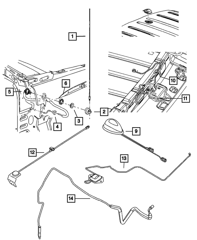 56038526AG - Instrument Panel and Radios and Consoles: Antenna for Mopar Image