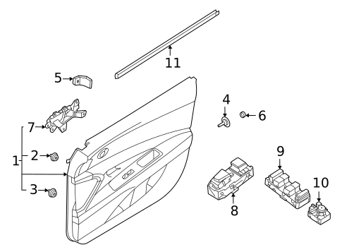Interior Trim - Front Door for 2023 Hyundai Elantra #0