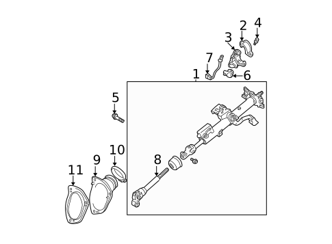 Steering Column Assembly for 2003 Toyota Camry #1