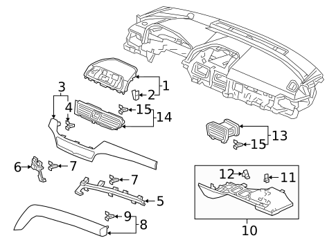 Instrument Panel Components for 2020 Honda Accord #1