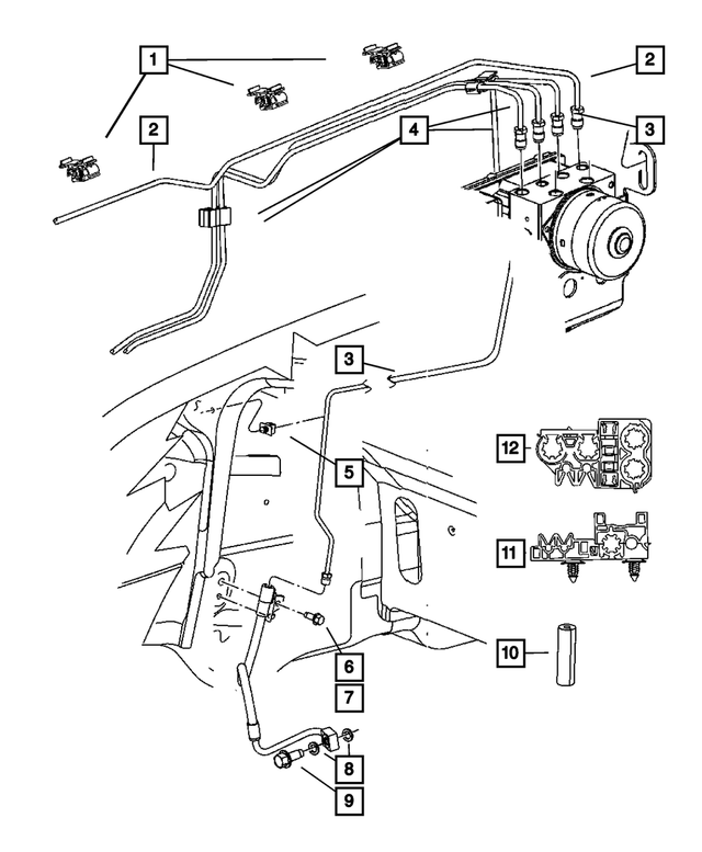 52124132AC - Service Brakes: Brake Tube, Right for Mopar Image