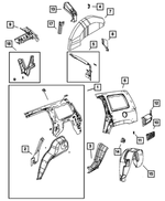 68001964AA - Body Sheet Metal Except Doors: Quarter Inner Panel, Right for Mopar Image