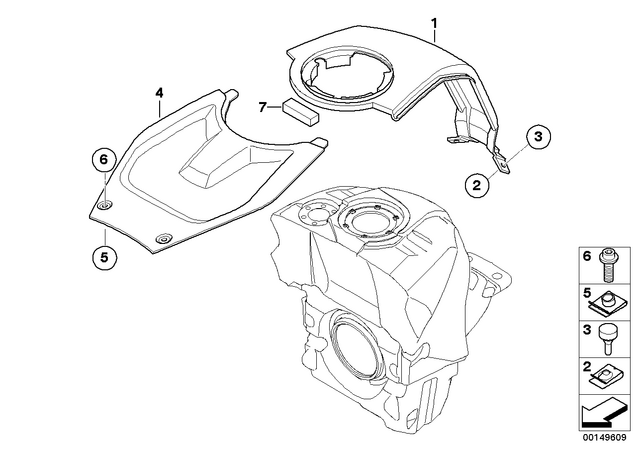 46638553906 - : Tank Cover, Center - Black Storm for BMW-Motorrad Image