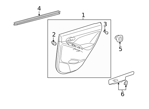 Interior Trim - Rear Door for 2009 Pontiac Vibe #0