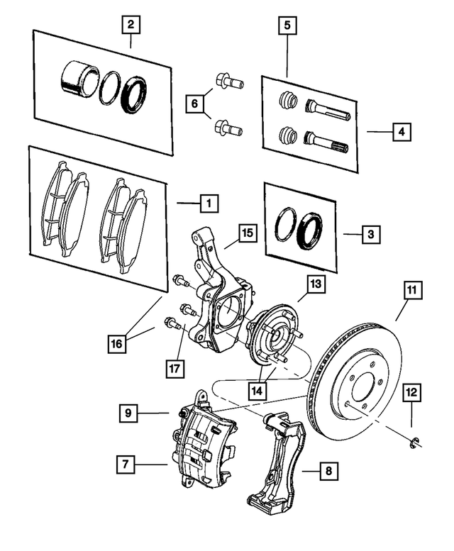 5134358AA - Service Brakes: Front Disc Brake Pad Kit for Mopar Image