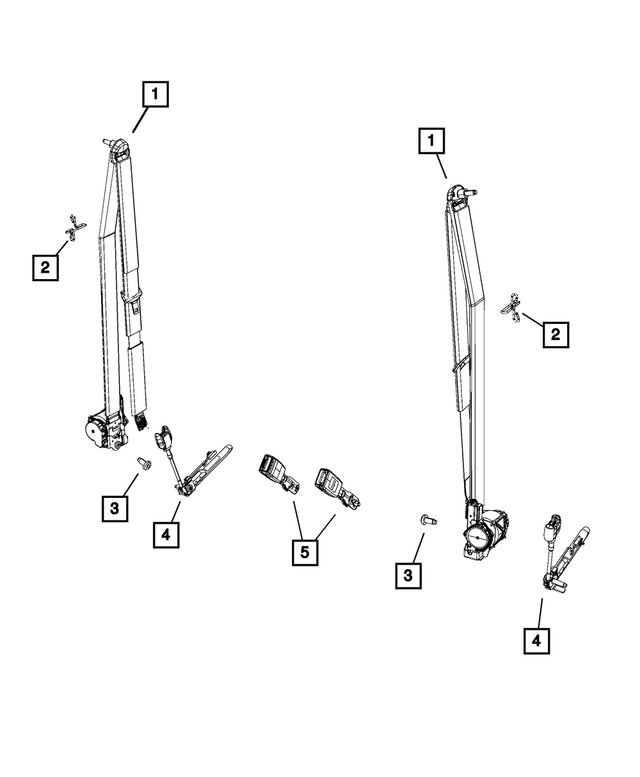 6DB95JXWAA - Restraints: Retractor Seat Belt, Left for Mopar Image
