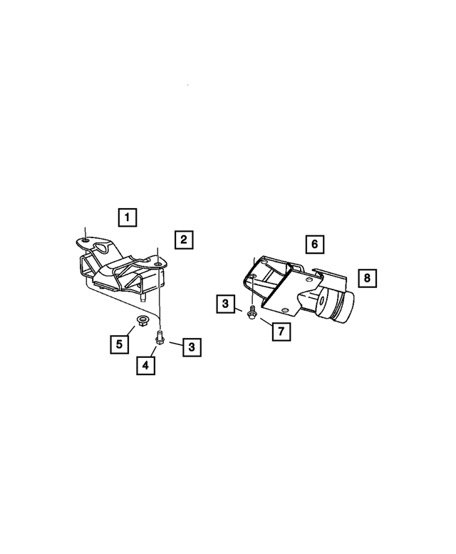 52021470AD - Engine and Transmission Mounting: Transmission Support Bracket And Insulator for Mopar Image