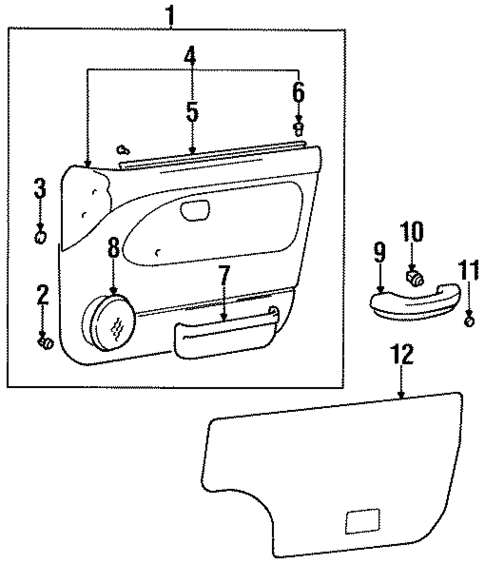 Interior Trim - Front Door for 1998 Hyundai Accent #0
