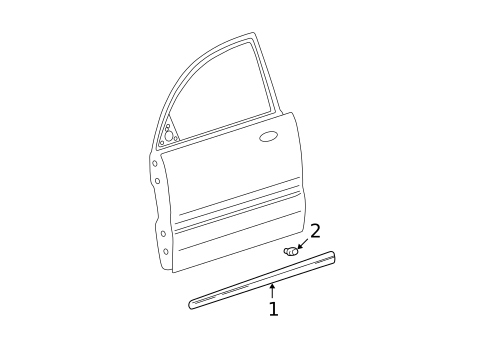 Exterior Trim - Front Door for 2001 Hyundai Sonata #0