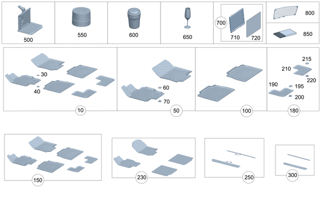 1676805811 - Interior Equipment: Cover Rail for Mercedes-Benz: GLS450, GLS580, GLS63 AMG, Maybach GLS600 Image
