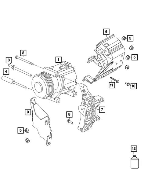 Air Conditioner Compressor and Mounting for 2024 Dodge Hornet #0