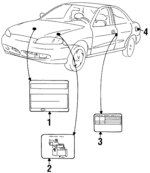 520329000 - : 1996-2000 Hyundai Elantra - Tire Info Label for Hyundai: Elantra Image