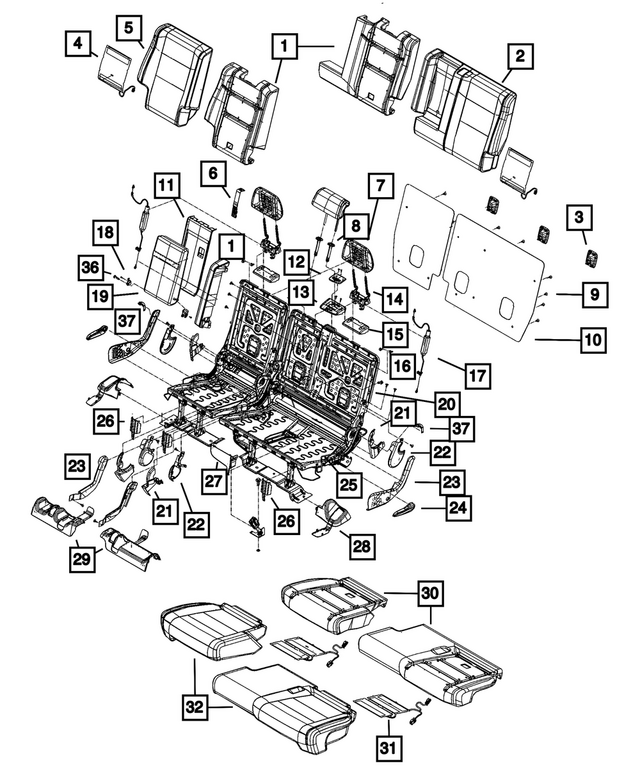 « 68086222AA – Interior Trim : Dossier De Siège Mousse, Rembourrage pour Mopar Image »