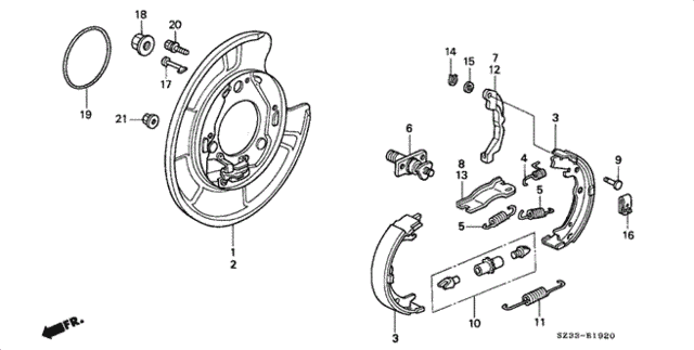 Parking Brake Shoe for 2001 Acura RL #0
