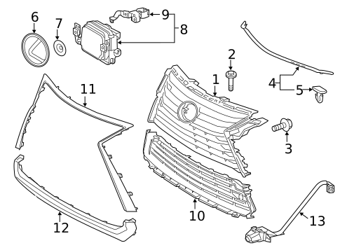Grille & Components for 2018 Lexus RX450hL #1