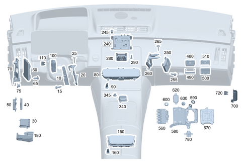 Control Units/Fuse Boxes/Relays in Vehicle Interior for 1984 Mercedes-Benz 300CD #0