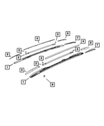 68322320AC - Body Sheet Metal Except Doors: Luggage Rack Side Rail, Right for Mopar Image