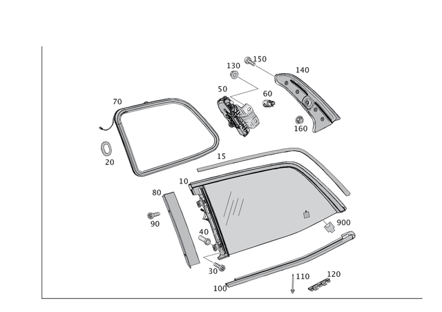 1666700449 - Window System: Side Window, Folding for Mercedes-Benz Image image