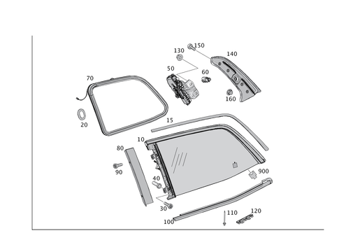 Rear Side Window for 2017 Mercedes-Benz GLS350d #0