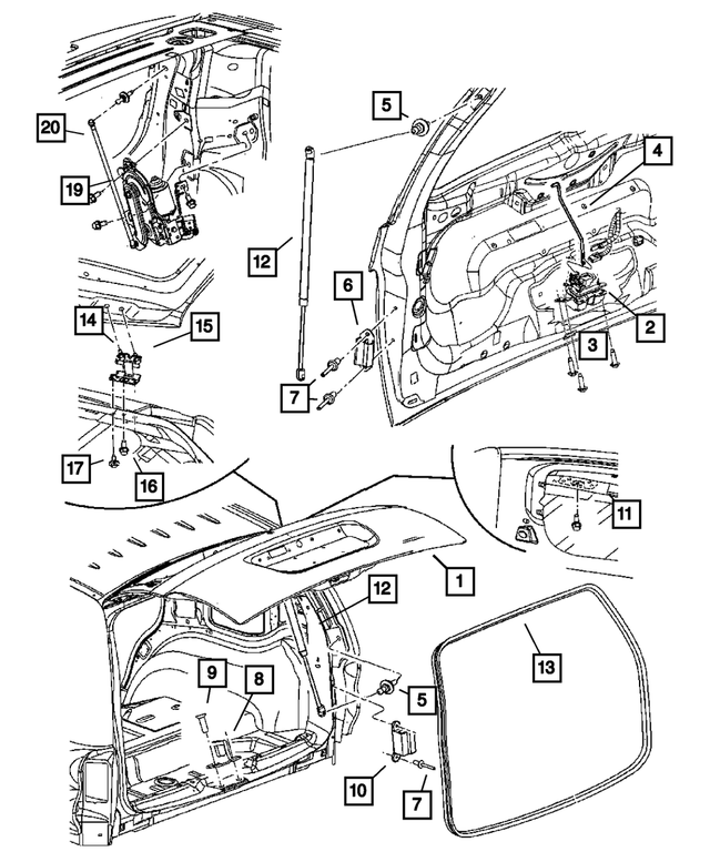 4589066AF - Body Sheet Metal Except Doors: Liftgate Latch for Mopar Image