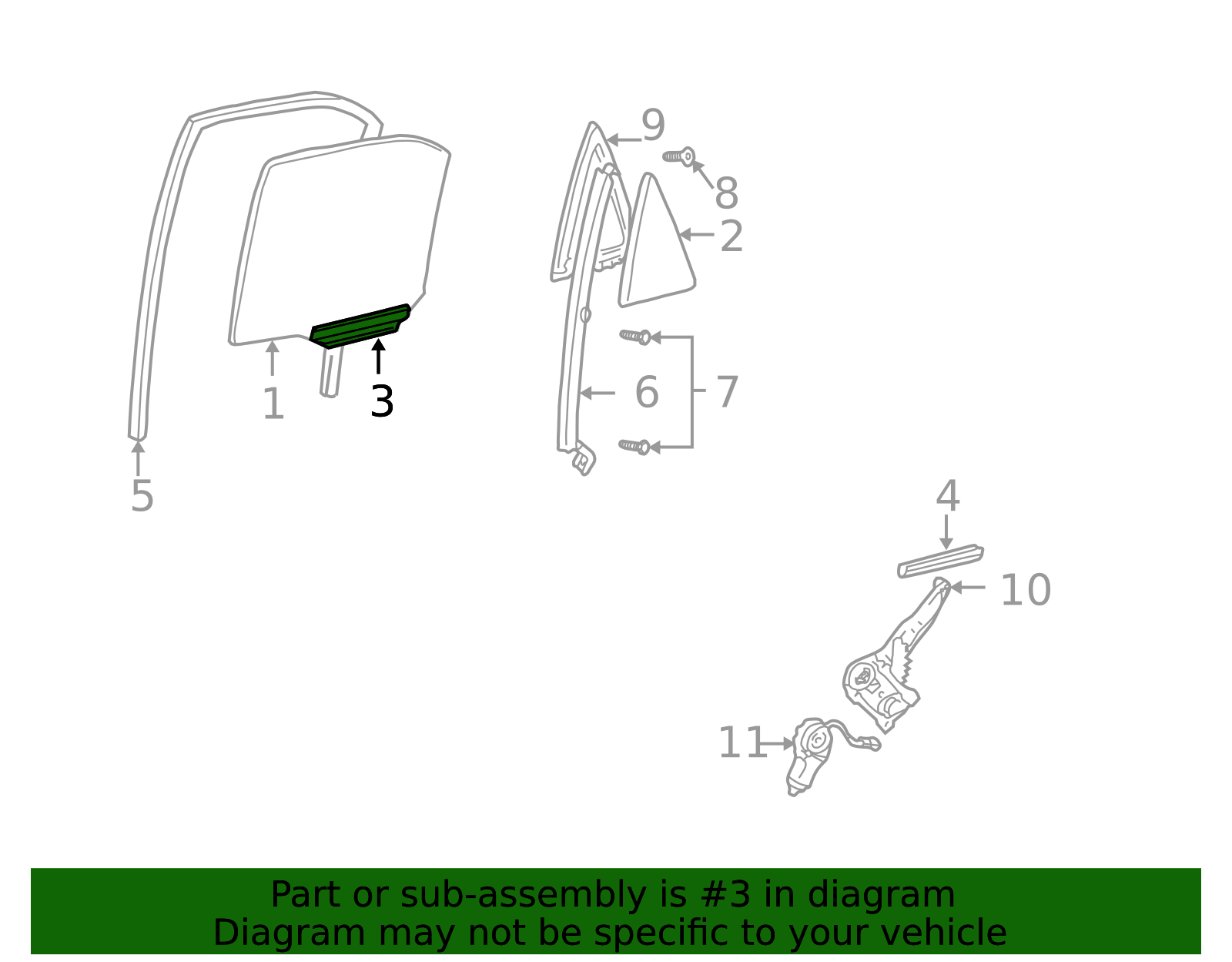 69906-33020 - Window Regulator Rail 2002-2011 Toyota Camry | Longo ...