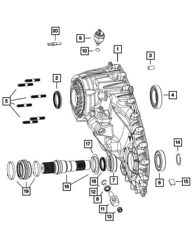 68210219AB - Transfer Case and Power Transfer Unit: Front Case Half for Mopar Image
