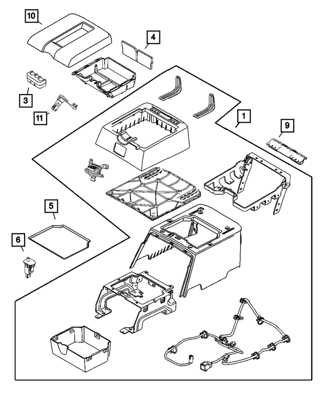 1JG721D5AA - Electrical: Floor Console for Mopar Image