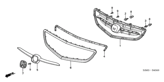 Front Grille for 2001 Acura CL #0