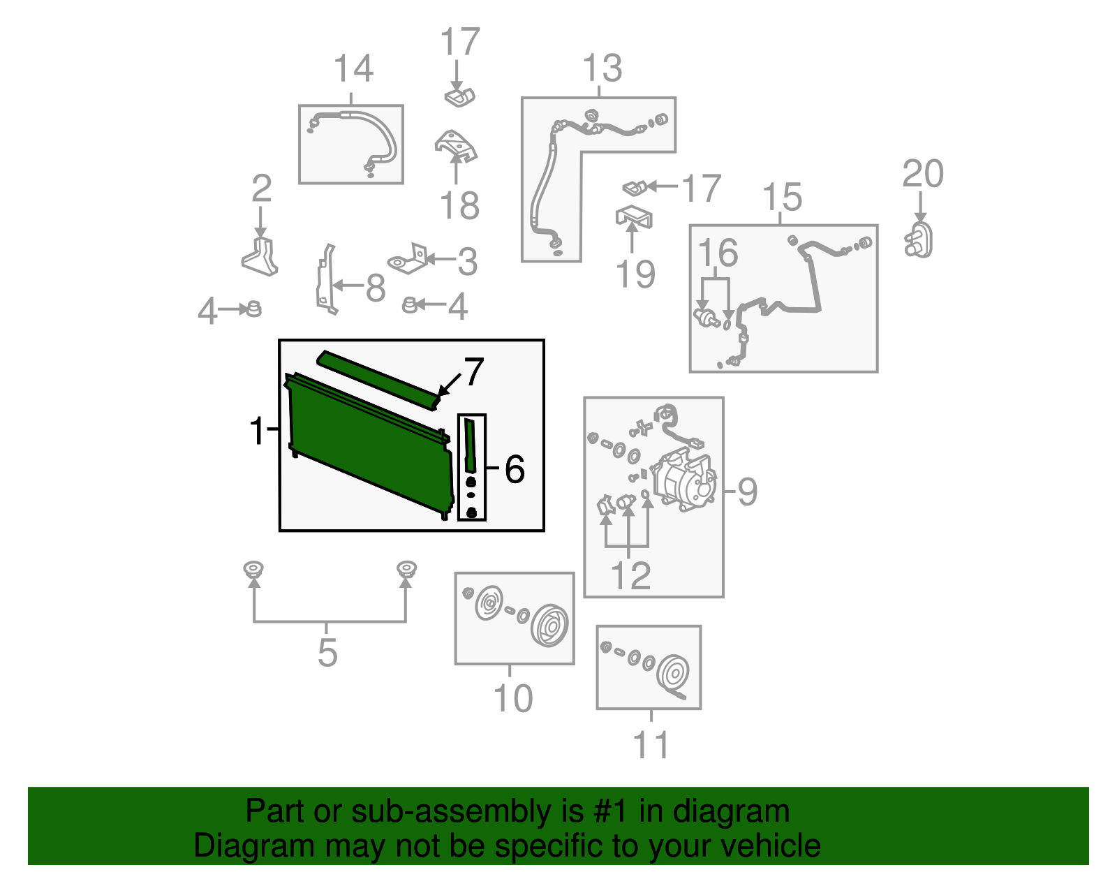 80110SAA013 20072008 Honda Fit Condenser Assembly Genuine