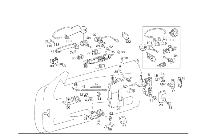 1248906267 - : Outfit (Lock, Key, Handle) for Mercedes-Benz Image