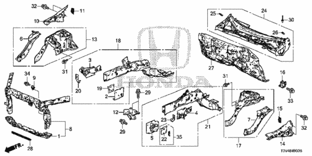 Front Bulkhead - Dashboard for 2014 Honda Accord #0