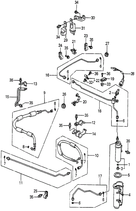 A/C Hoses - Pipes (Denso) (SEI) for 1985 Honda Accord #0