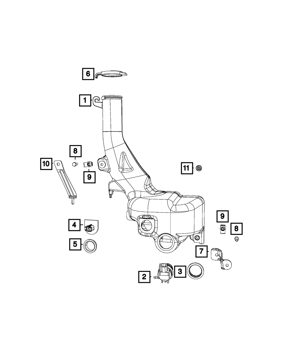 Washer Reservoir Bracket - Mopar (68195708AA)
