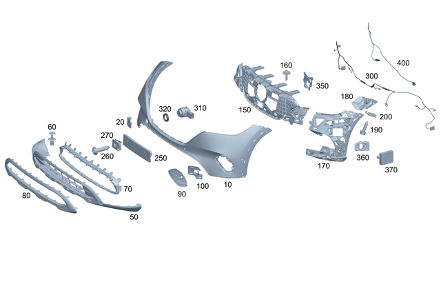 2948854801 - Bumper/Fender/Hood: Trim, Bumper for Mercedes-Benz: EQE 350 SUV, EQE 350+ SUV, EQE 500 SUV, EQE AMG SUV Image image
